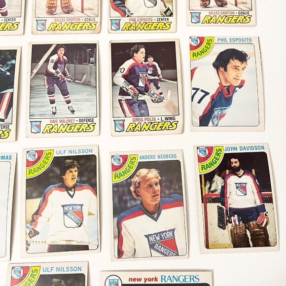 Vtg Lot of 28 1977-78 O Pee Chee New York Rangers NHL Hockey Cards Damaged - Picture 5 of 16